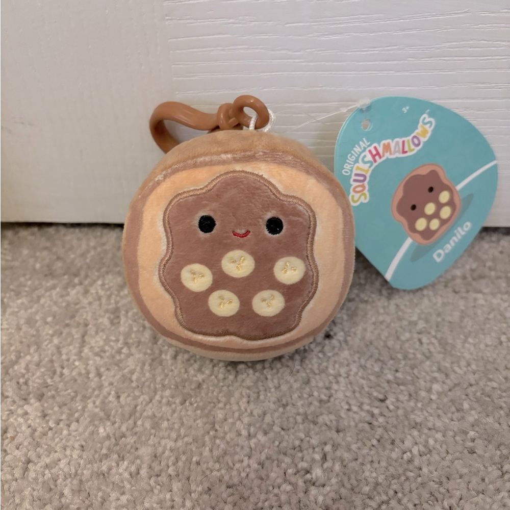 NWT Danilo chocolate banana toast Squishmallow clip